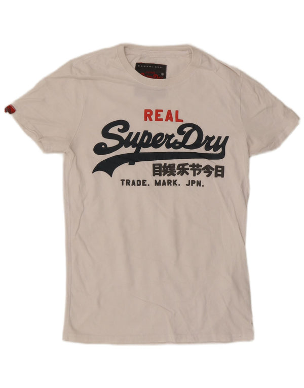 Superdry Mens Graphic T-Shirt Top Small White Cotton