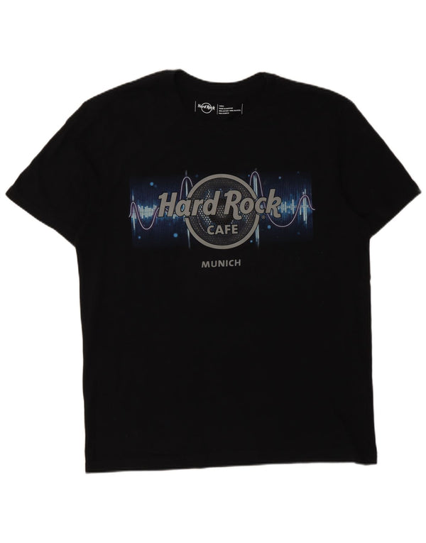 Hard Rock Cafe Mens Munich Graphic T-Shirt Top Large Black Cotton