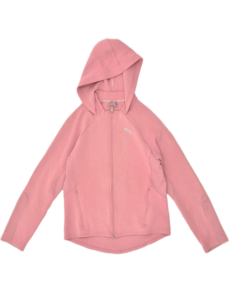 PUMA Womens Zip Hoodie Sweater UK 10 Small Pink Polyester Vintage Puma and Second-Hand Puma from Messina Hembry 