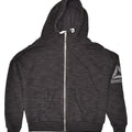 REEBOK Womens Oversized Graphic Zip Hoodie Sweater UK 14 Medium Grey | Vintage Reebok | Thrift | Second-Hand Reebok | Used Clothing | Messina Hembry 