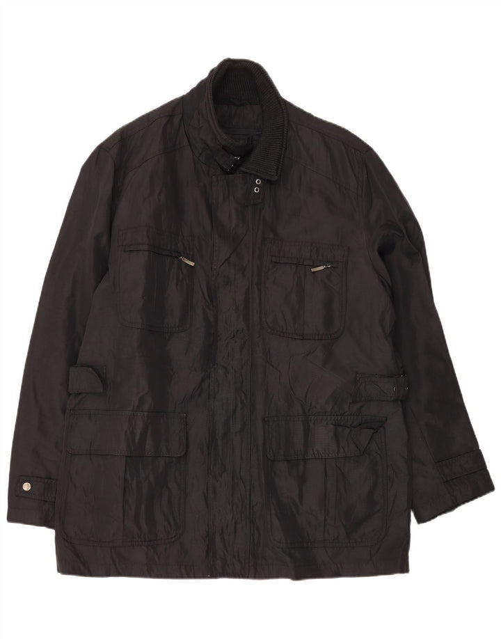 Mabrun Mens Utility Jacket UK 42 XL Black Polyester
