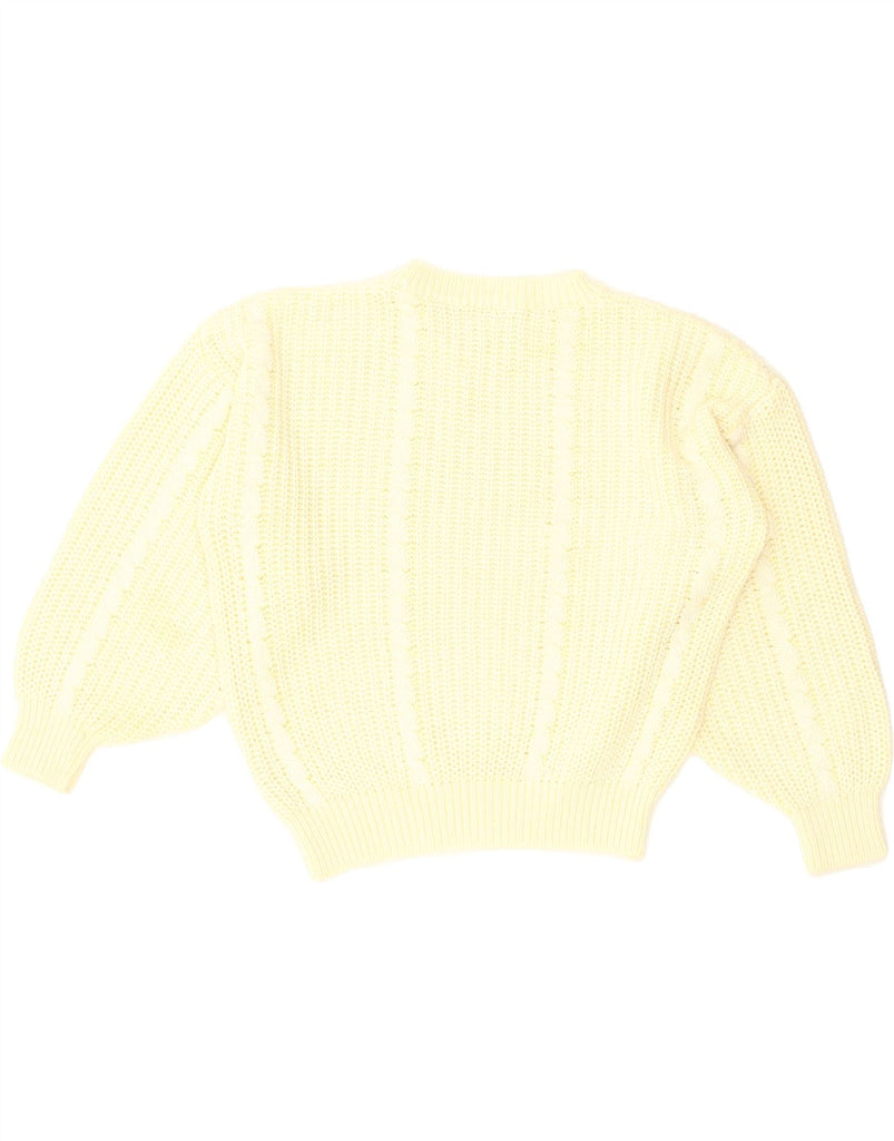 VINTAGE Girls Crew Neck Jumper Sweater 12-13 Years Yellow Cotton | Vintage Vintage | Thrift | Second-Hand Vintage | Used Clothing | Messina Hembry 