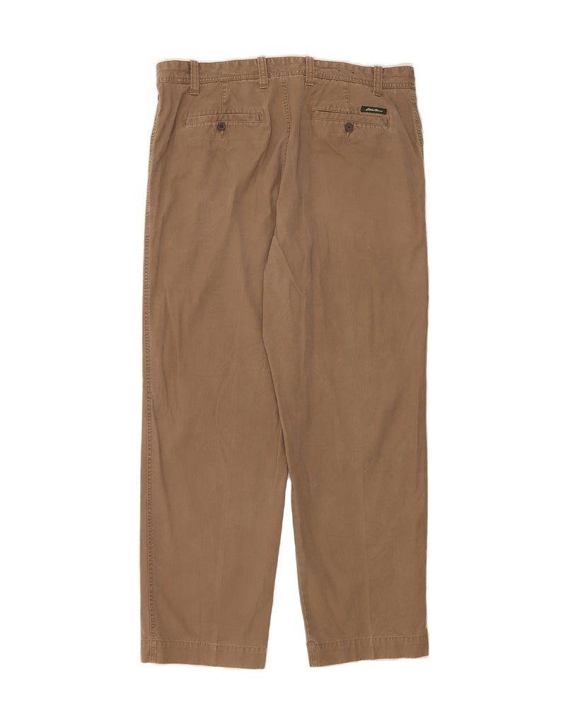EDDIE BAUER Mens Classic Fit Straight Chino Trousers W40 L34 Brown Cotton Vintage Eddie Bauer and Second-Hand Eddie Bauer from Messina Hembry 