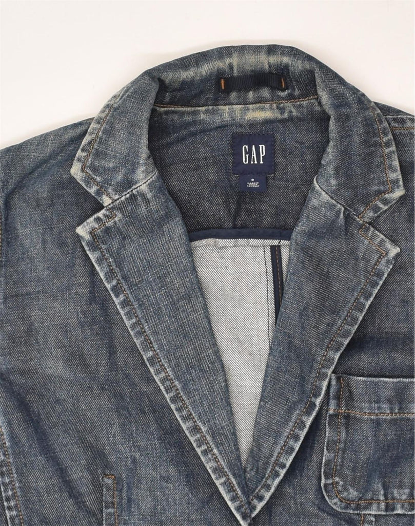 GAP Womens 2 Button Denim Blazer Jacket US 8 Medium Blue Cotton | Vintage Gap | Thrift | Second-Hand Gap | Used Clothing | Messina Hembry 