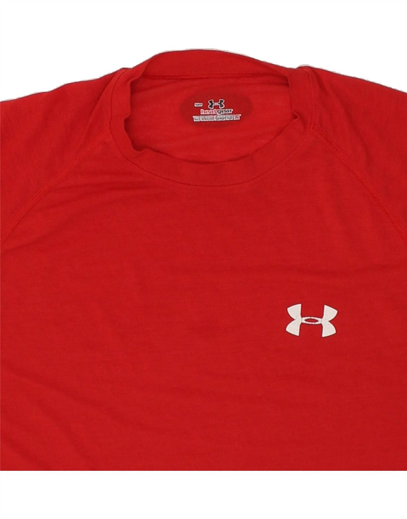 UNDER ARMOUR Mens Heat Gear T-Shirt Top Small Red Polyester | Vintage Under Armour | Thrift | Second-Hand Under Armour | Used Clothing | Messina Hembry 