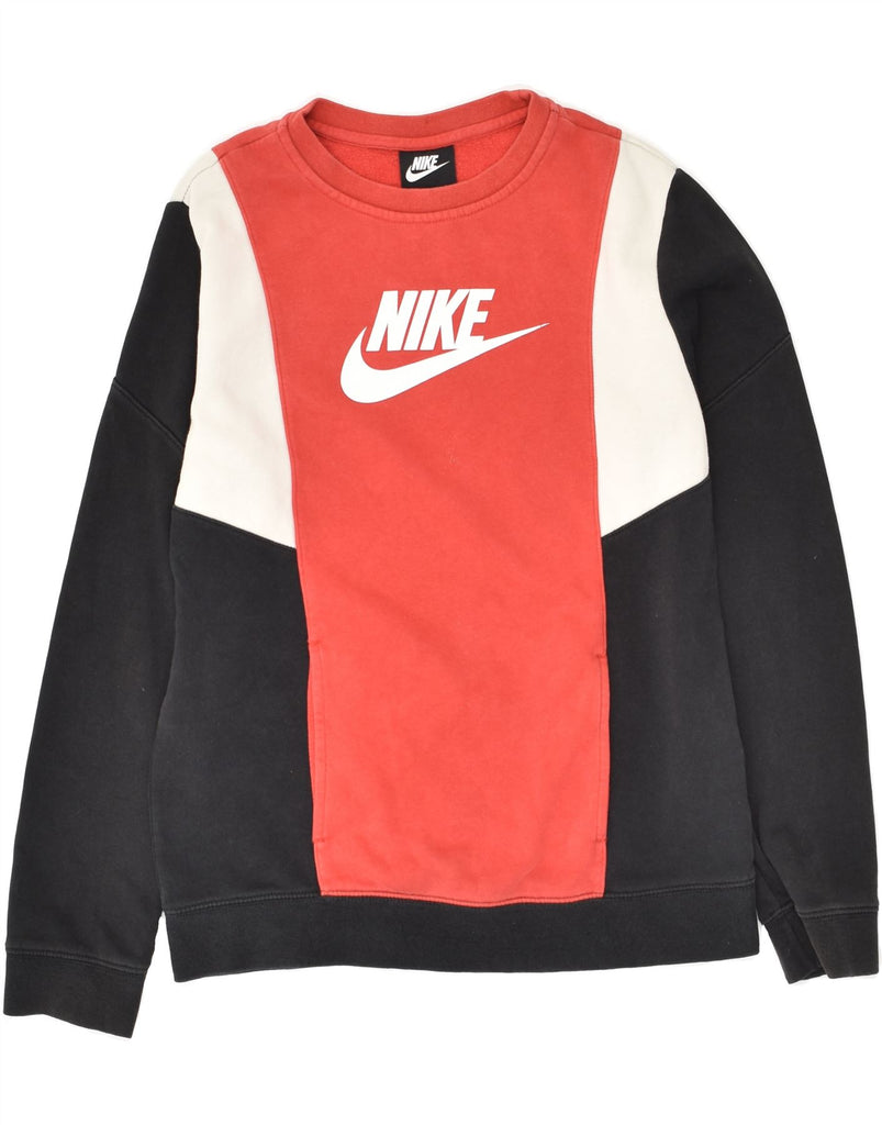 NIKE Boys Graphic Standard Fit Sweatshirt Jumper 12-13 Years Large Black | Vintage Nike | Thrift | Second-Hand Nike | Used Clothing | Messina Hembry 