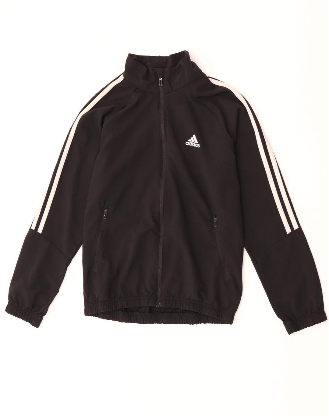 Adidas Boys Aeroready Tracksuit Top Jacket 11-12 Years Black Polyester