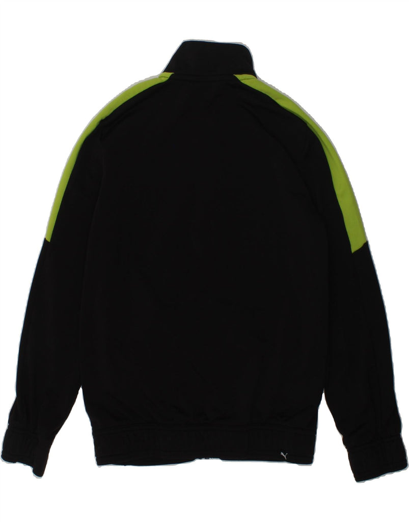 PUMA Boys Tracksuit Top Jacket 9-10 Years Black Polyester | Vintage Puma | Thrift | Second-Hand Puma | Used Clothing | Messina Hembry 