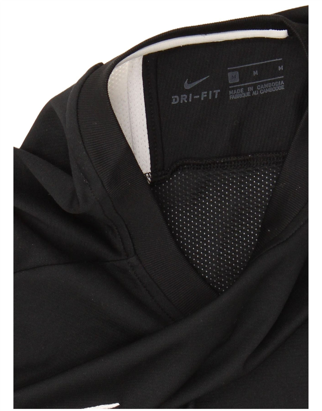 NIKE Mens Dri Fit T-Shirt Top Medium Black Colourblock