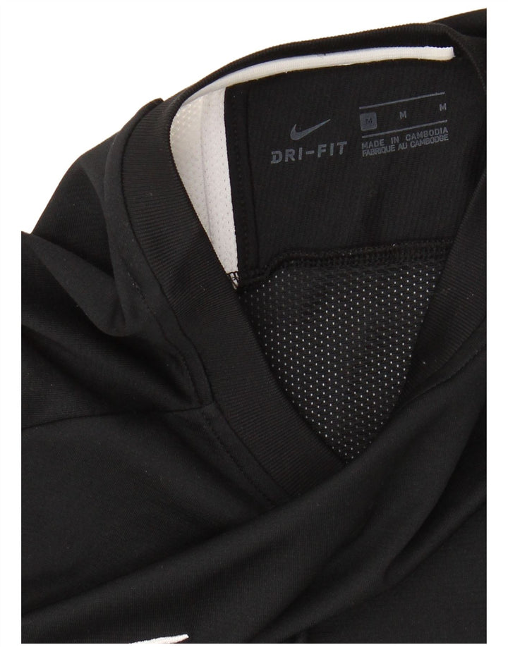 NIKE Mens Dri Fit T-Shirt Top Medium Black Colourblock