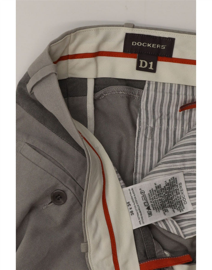 DOCKERS Mens Straight Chino Trousers W38 L28 Grey Cotton