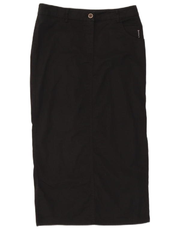 Armani Womens Midi Skirt UK 10 Small W30 Black Cotton