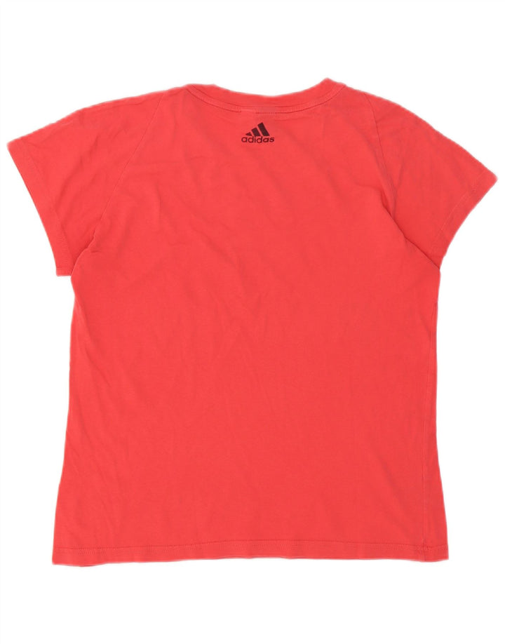 Adidas Womens Graphic T-Shirt Top UK 14 Medium Red