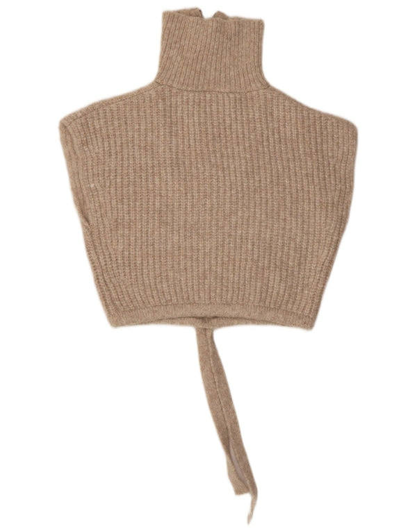 Zara Womens Crop Vest Tank Top UK 14 Medium Beige Polyamide