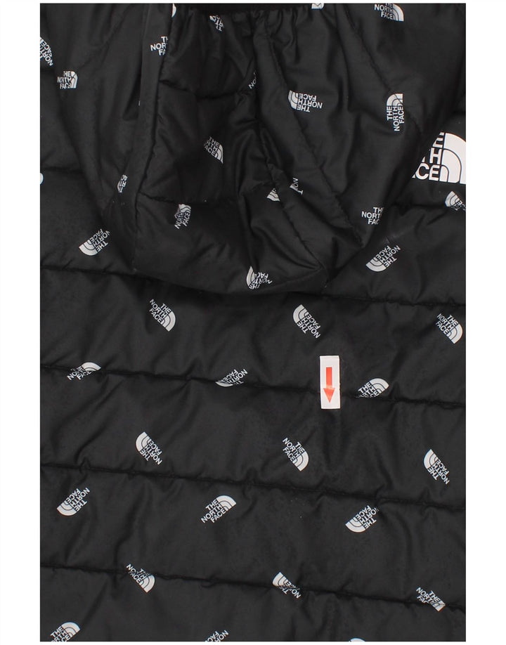 The North Face Boys Graphic Hooded Padded Jacket 9-10 Years Medium Black