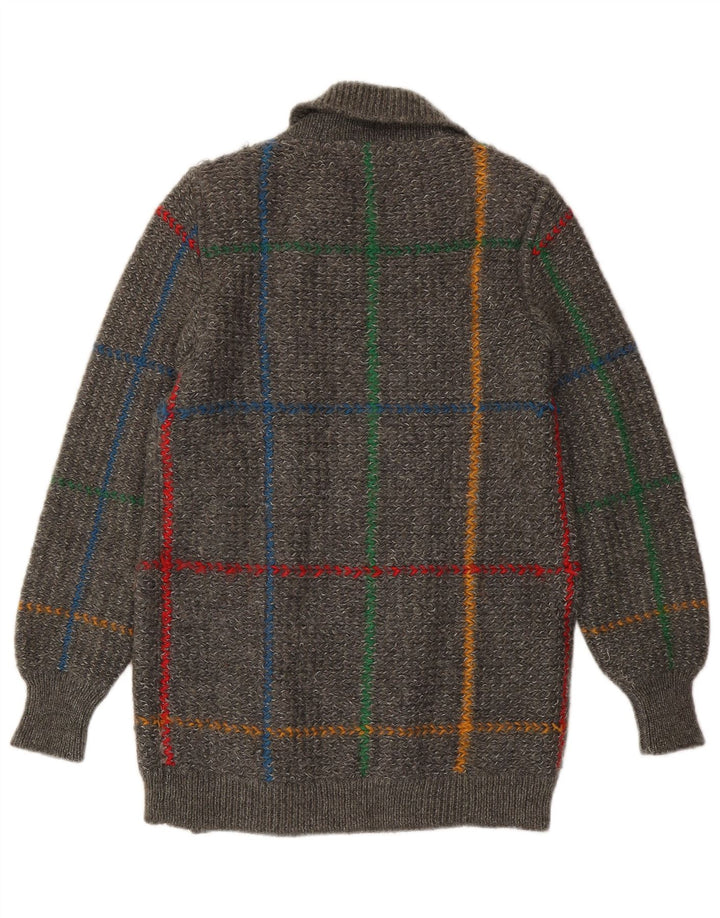 Iceberg Womens Cardigan Sweater IT 42 Medium Grey Check Wool