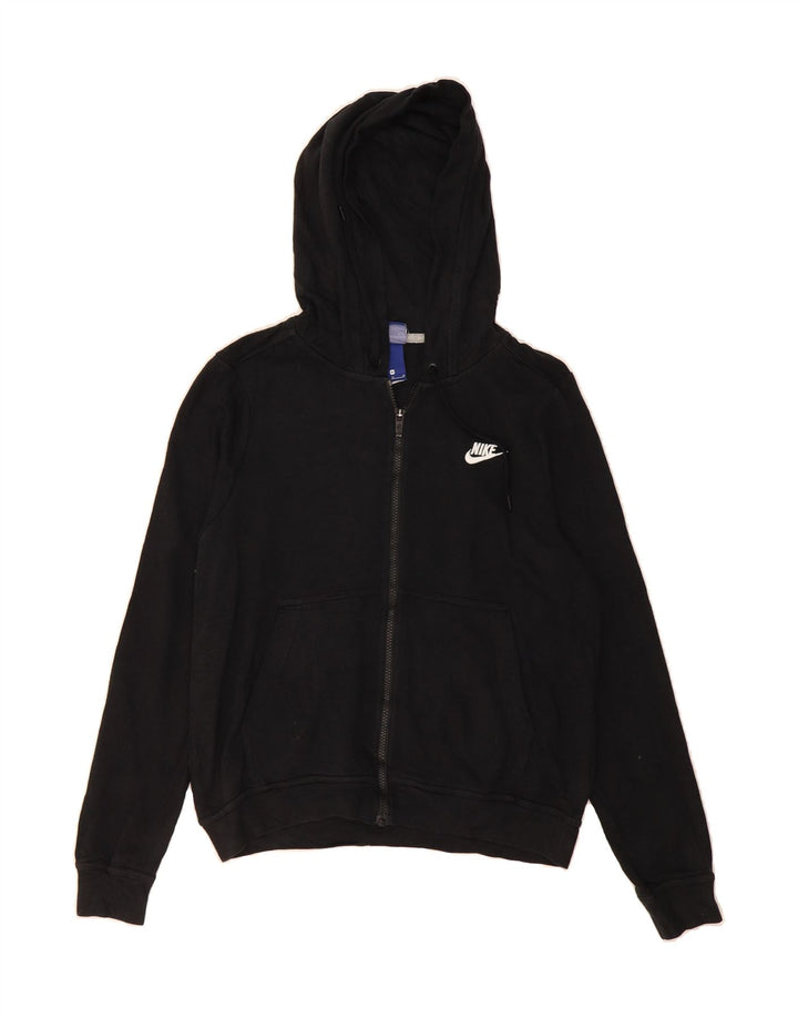 NIKE Womens Zip Hoodie Sweater UK 14 Medium Black Cotton Vintage Nike and Second-Hand Nike from Messina Hembry 