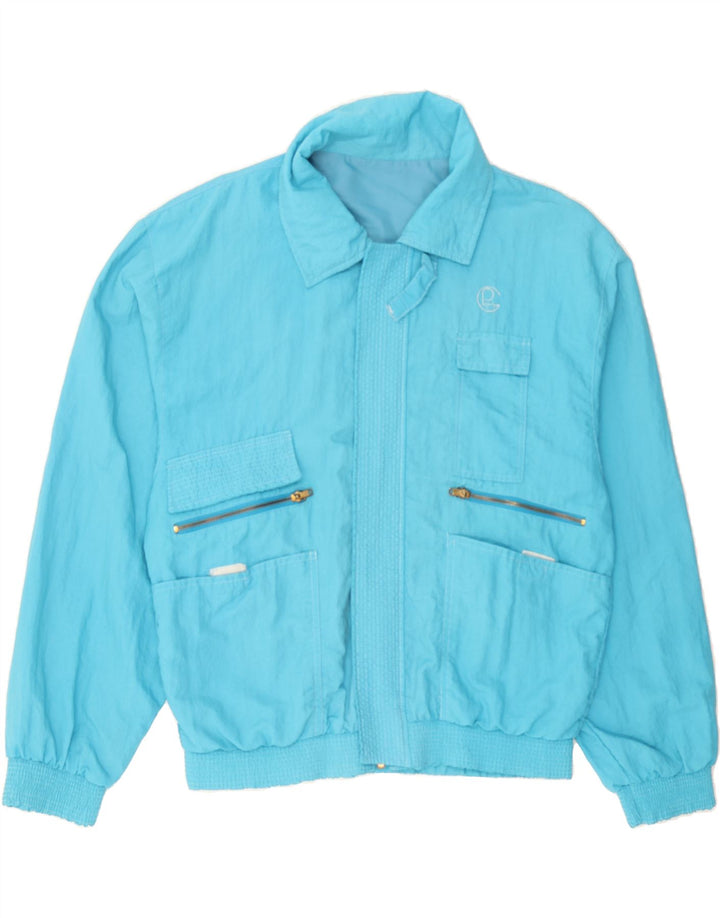 VINTAGE Mens Bomber Jacket UK 40 Large Blue Polyamide Vintage Vintage and Second-Hand Vintage from Messina Hembry 