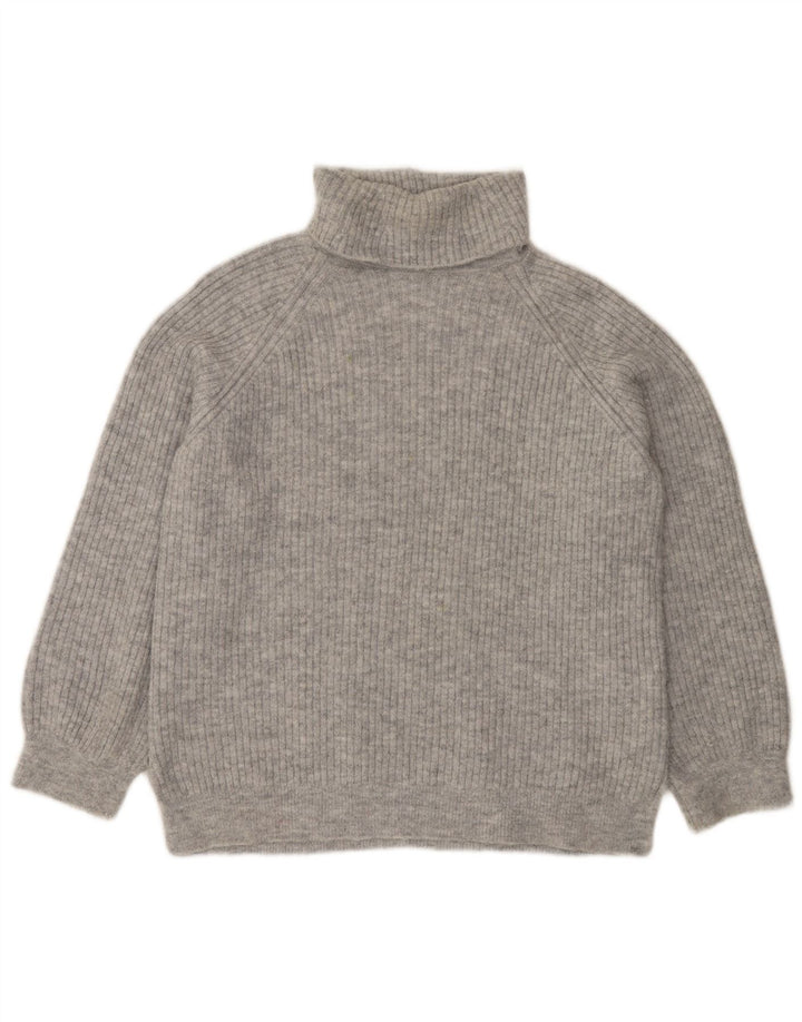 Marks & Spencer Womens Roll Neck Jumper Sweater UK 14 Medium Grey Acrylic