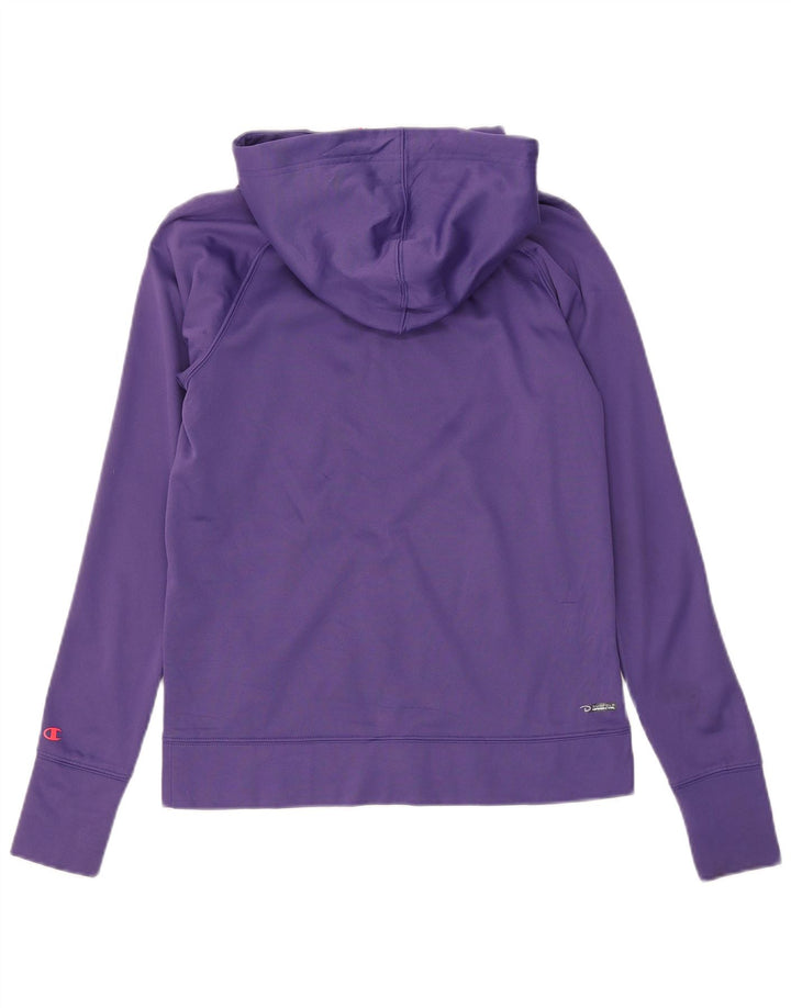 Champion Womens Performance Zip Hoodie Sweater UK 10 Small Purple Polyester
