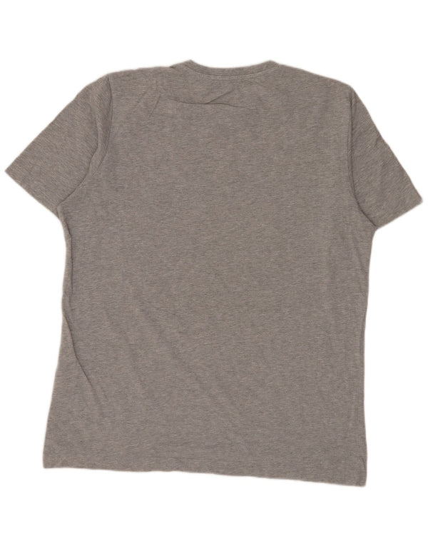 ADIDAS Mens Graphic T-Shirt Top Medium Grey Flecked Cotton