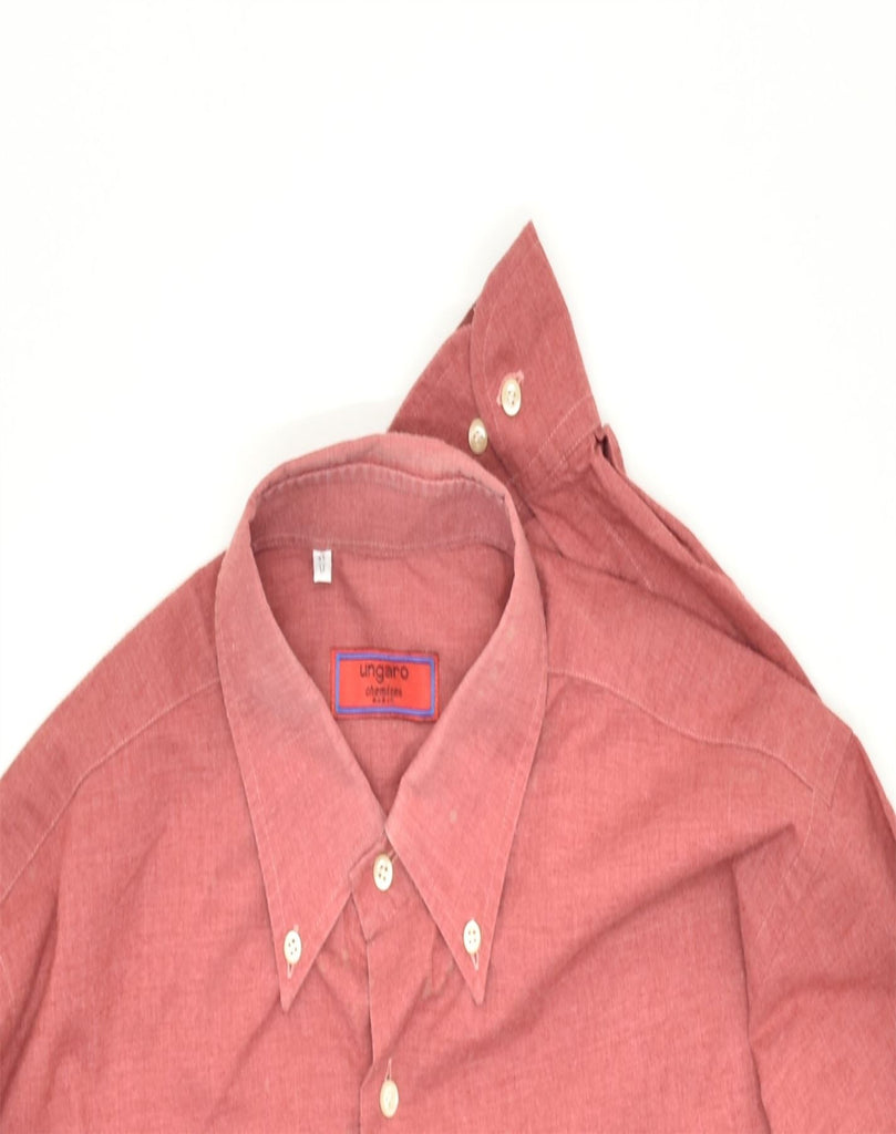 UNGARO Mens Shirt Size 17 43 XL Red Cotton | Vintage | Thrift | Second-Hand | Used Clothing | Messina Hembry 