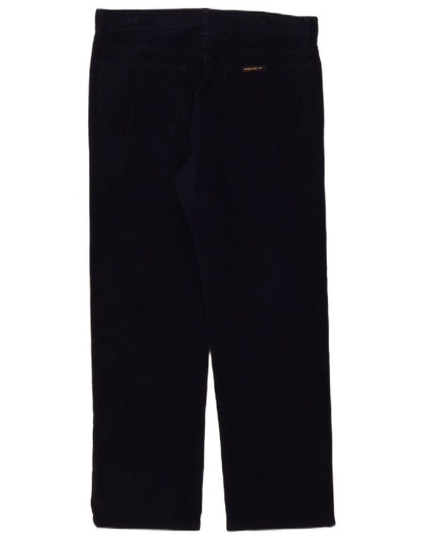 Carrera Mens Straight Corduroy Trousers W36 L29 Navy Blue Cotton