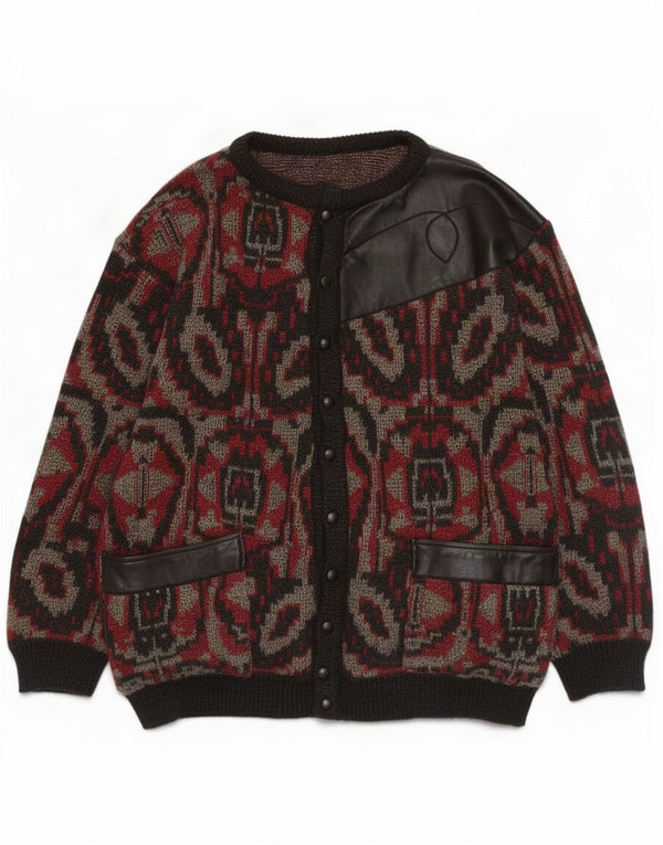 Vintage Mens Cardigan Sweater 2XL Multicoloured Floral
