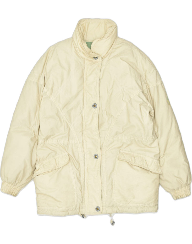 MC KEE'S Womens Oversized Padded Jacket UK 14 Medium Beige Polyester | Vintage | Thrift | Second-Hand | Used Clothing | Messina Hembry 