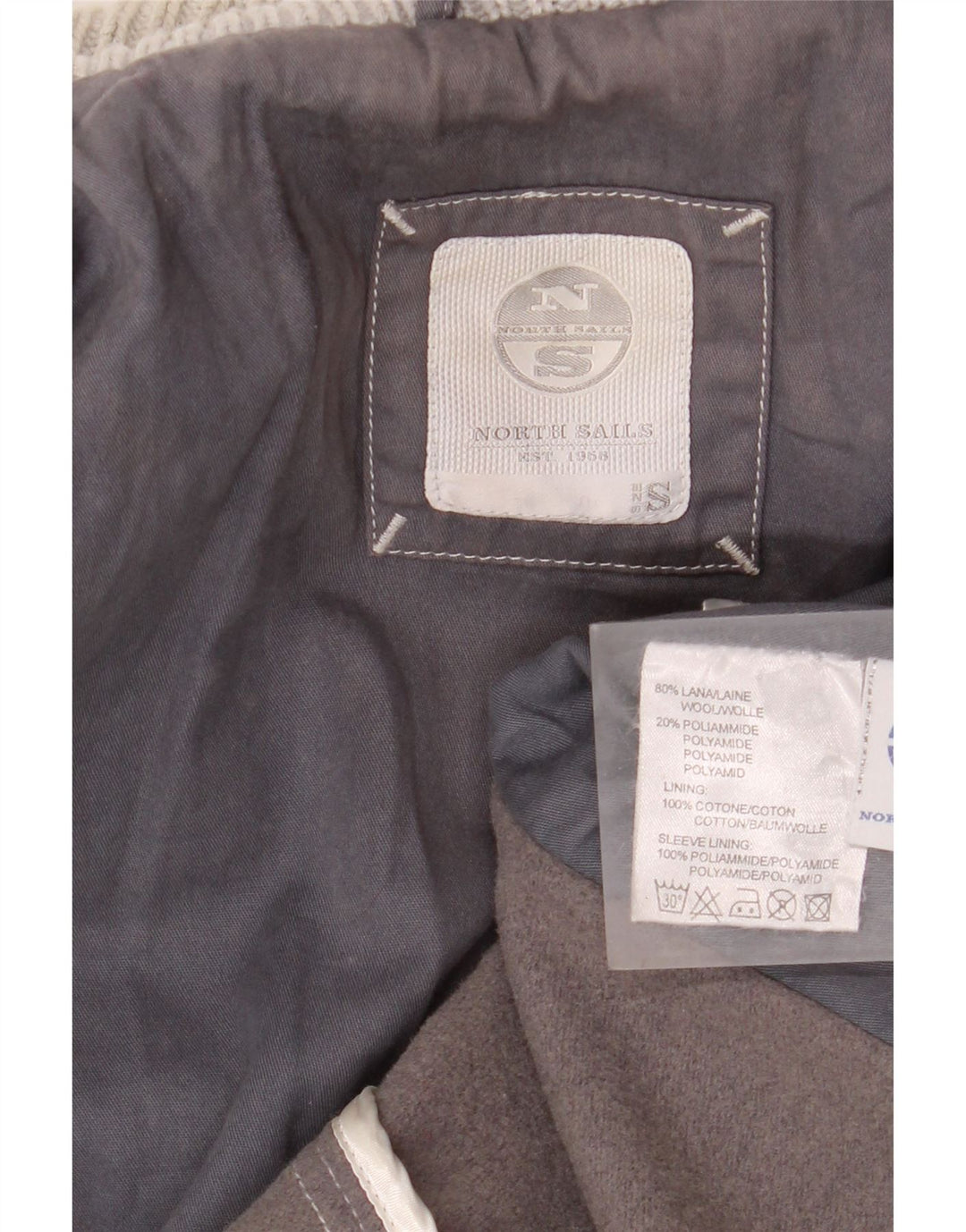 North Sails Womens Hooded Duffle Jacket UK 10 Small Grey Wool