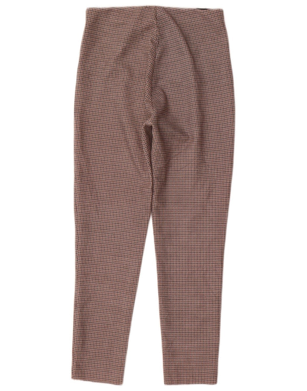 Zara Womens Skinny Casual Trousers Medium W28 L27 Brown Houndstooth