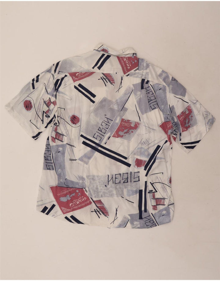 Vintage Mens Short Sleeve Shirt XL Multicoloured Geometric