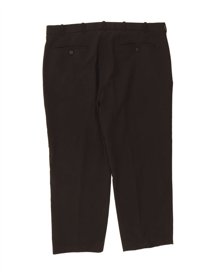 IZOD Mens Straight Suit Trousers W38 L25 Black Polyester Vintage Izod and Second-Hand Izod from Messina Hembry 