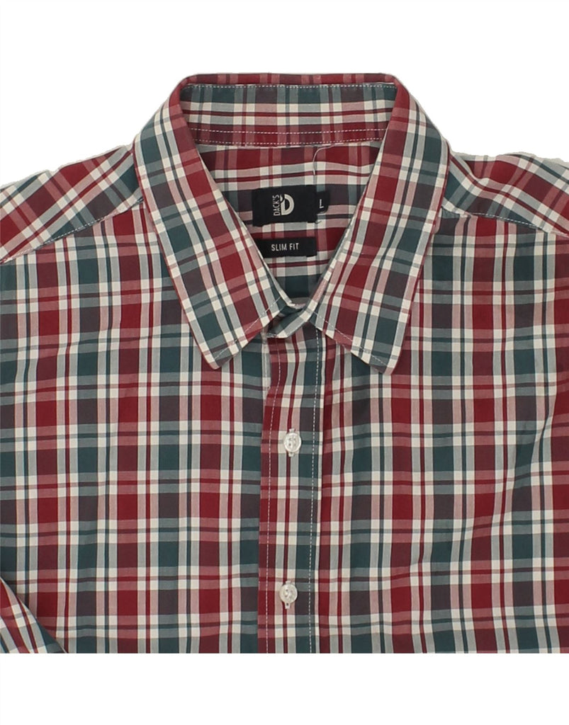 DACK'S Mens Slim Fit Shirt Large Red Check Cotton | Vintage Dack's | Thrift | Second-Hand Dack's | Used Clothing | Messina Hembry 