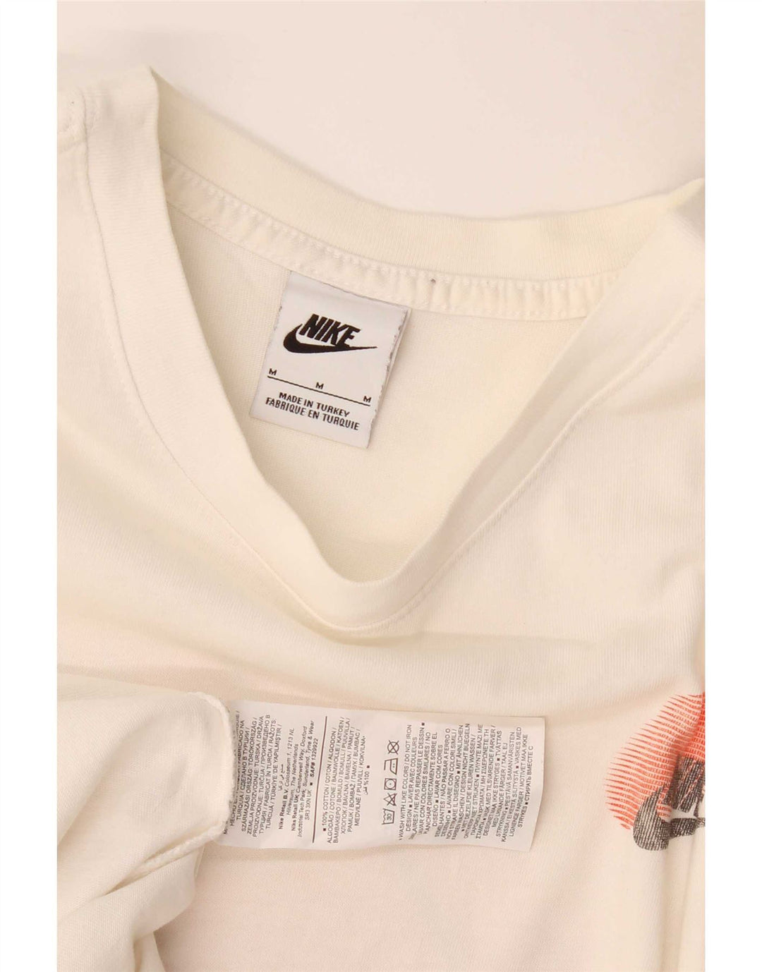 Nike Mens Graphic T-Shirt Top Medium White Cotton