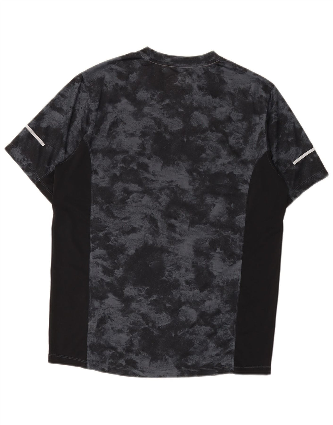 New Balance Mens T-Shirt Top Medium Black Tie Dye Polyester