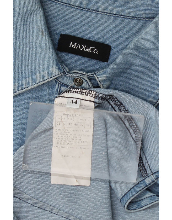 Max Mara Womens Denim Shirt UK 12 Medium  Blue Cotton