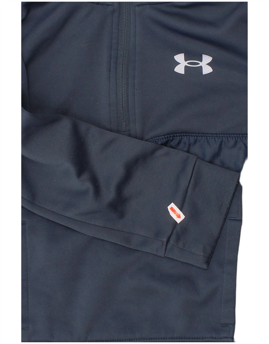 UNDER ARMOUR Boys Zip Neck Sweatshirt Jumper 5-6 Years Navy Blue Polyester