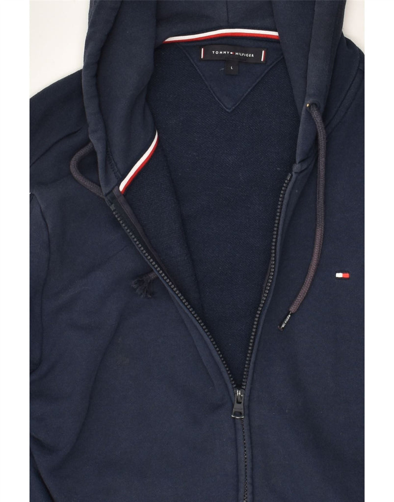 TOMMY HILFIGER Boys Zip Hoodie Sweater 13-14 Years Large  Navy Blue Cotton | Vintage Tommy Hilfiger | Thrift | Second-Hand Tommy Hilfiger | Used Clothing | Messina Hembry 