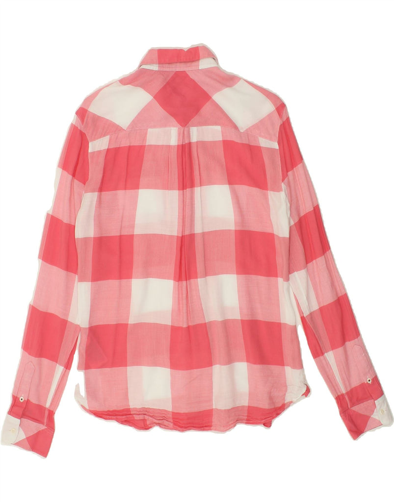 TOMMY HILFIGER Womens Regular Fit Shirt US 4 Small Pink Gingham Viscose | Vintage Tommy Hilfiger | Thrift | Second-Hand Tommy Hilfiger | Used Clothing | Messina Hembry 