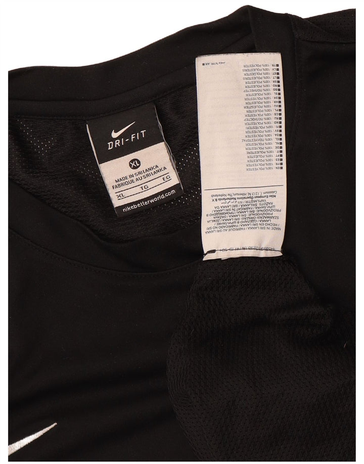 Nike Mens Dri Fit T-Shirt Top XL Black Colourblock Polyester