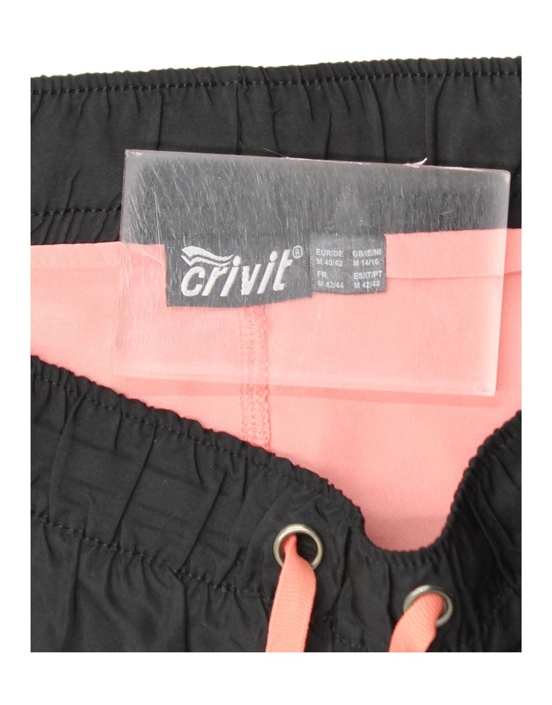 CRIVIT Womens Sport Shorts UK 14/16 Medium  Black Colourblock Polyester