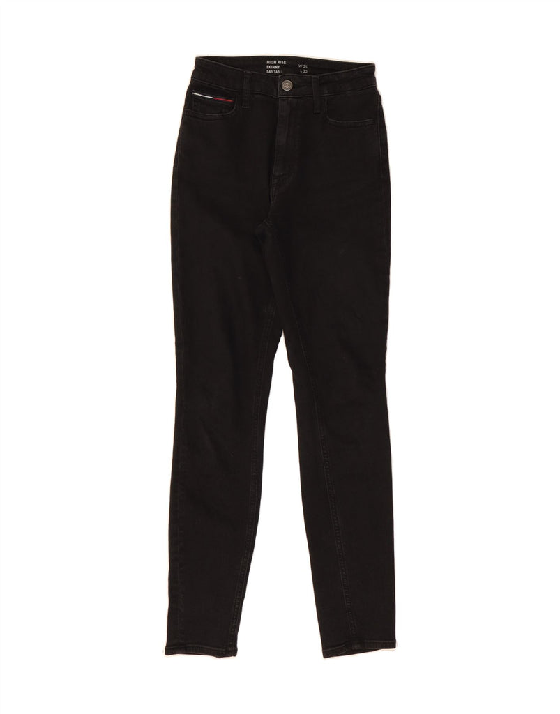 TOMMY HILFIGER Womens Santana High Rise Skinny Jeans W25 L30 Black Cotton Vintage Tommy Hilfiger and Second-Hand Tommy Hilfiger from Messina Hembry 