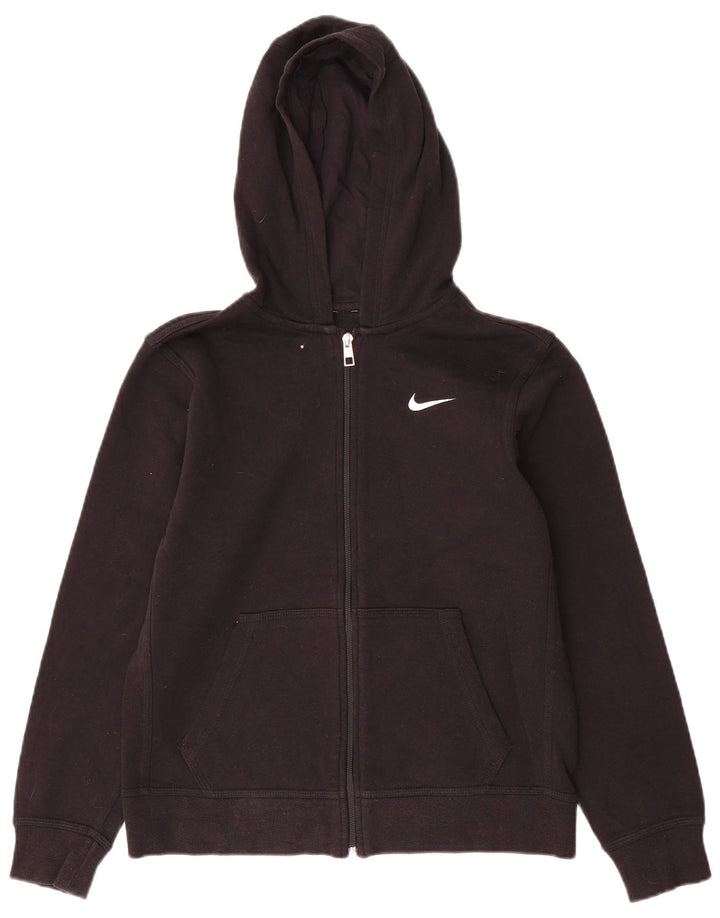 Nike Womens Zip Hoodie Sweater UK 12 Medium Black
