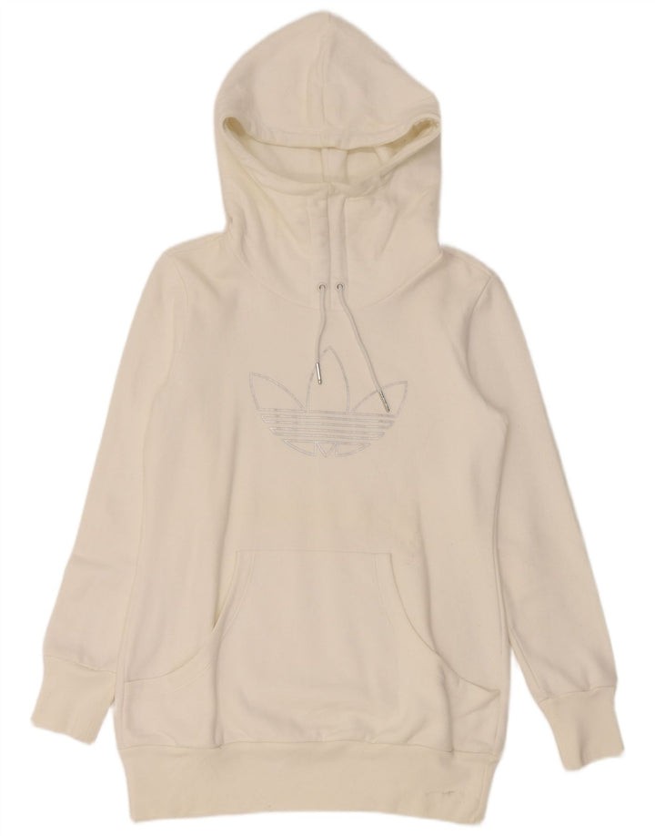 Adidas Womens Graphic Hoodie Jumper IT 44 Medium White
