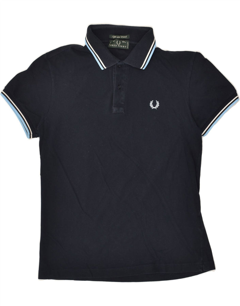 FRED PERRY Mens Polo Shirt Medium Navy Blue Cotton | Vintage Fred Perry | Thrift | Second-Hand Fred Perry | Used Clothing | Messina Hembry 