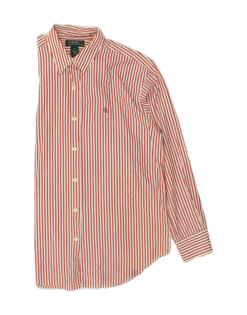 RALPH LAUREN Womens Shirt US 12 Large Red Striped Cotton | Vintage Ralph Lauren | Thrift | Second-Hand Ralph Lauren | Used Clothing | Messina Hembry 