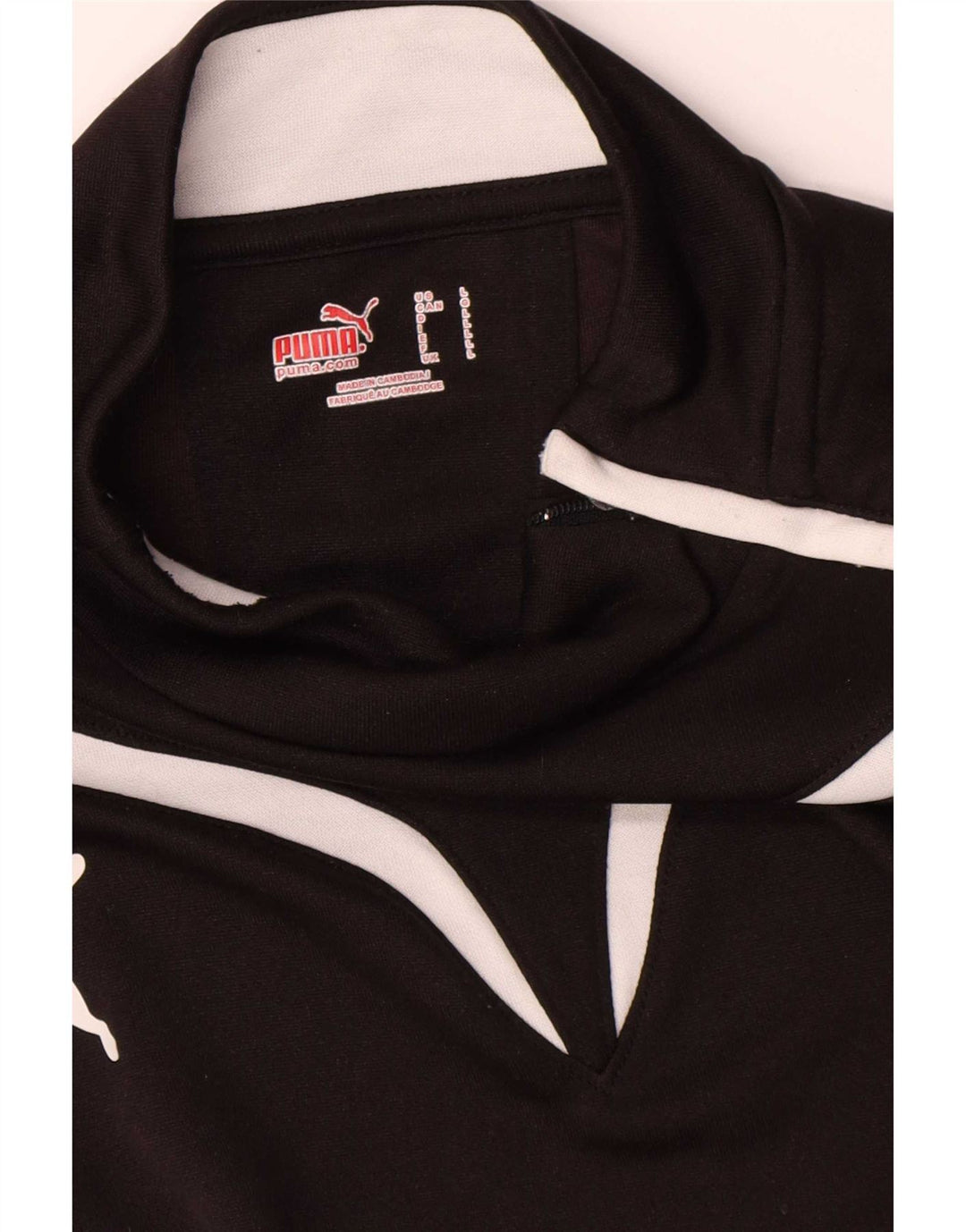Puma Mens Pullover Tracksuit Top Jacket Large Black Colourblock Polyester