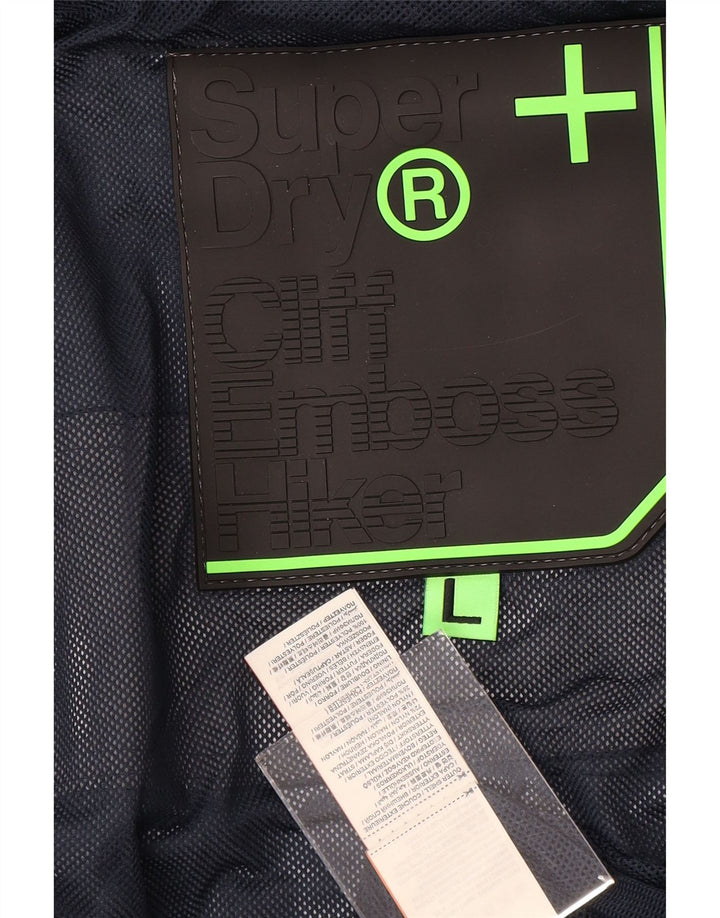 SUPERDRY Mens Hooded Windbreaker Jacket UK 40 Large Grey Nylon