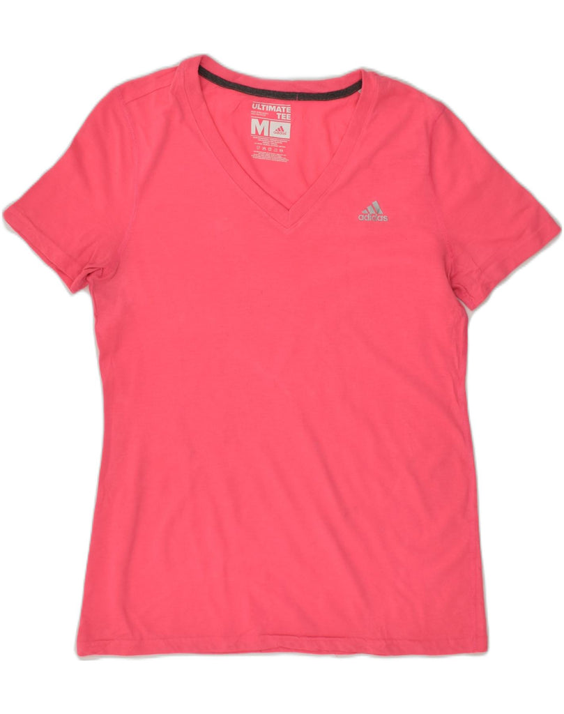 ADIDAS Womens T-Shirt Top UK 12 Medium Pink Polyester | Vintage Adidas | Thrift | Second-Hand Adidas | Used Clothing | Messina Hembry 